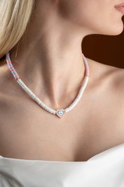 Heliophilia Silver Collar Multicolor con Colgante de Aleación